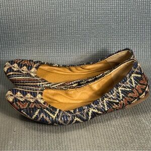 Lucky Brand Women’s Emmie Southwest Aztec Ballet Flats Size 10